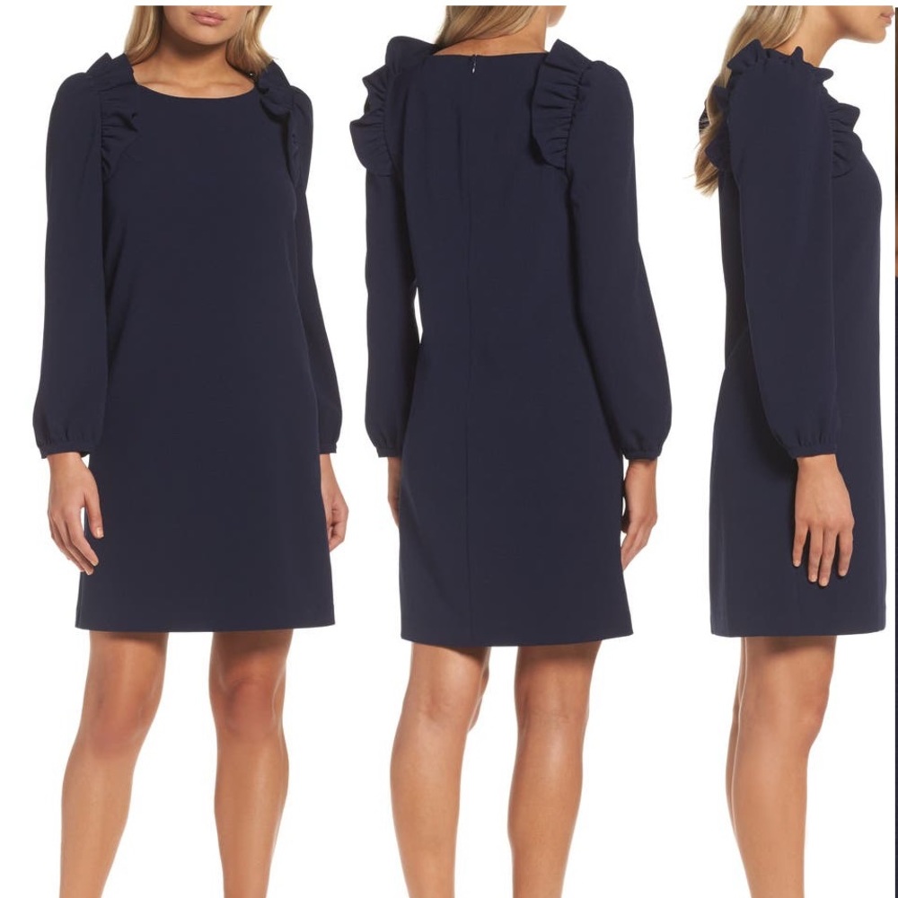 Shoulder Ruffle Shift Dress